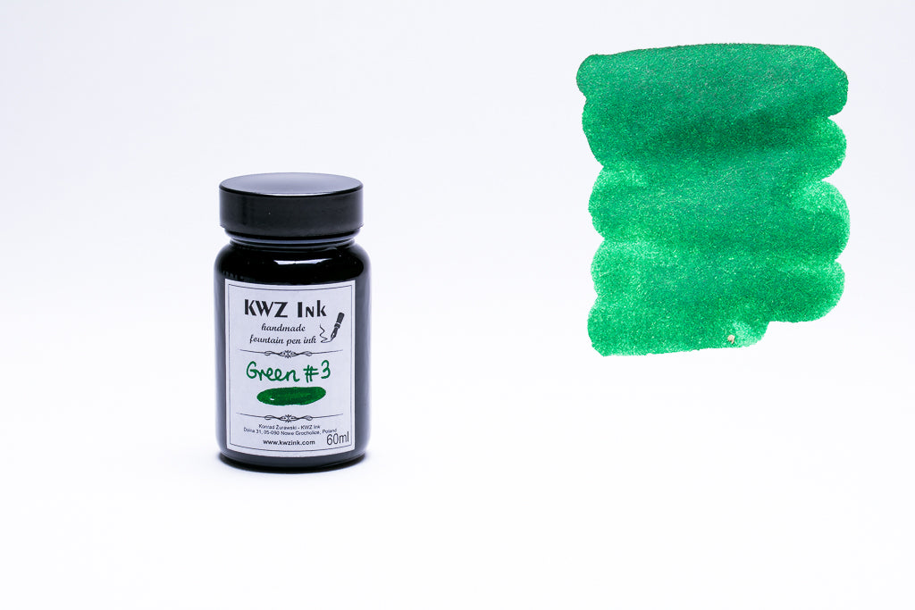 KWZ Ink, Green #3 Fountain Pen Ink, 60ml