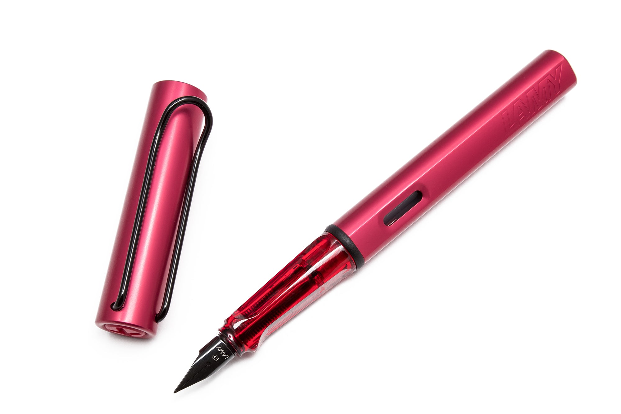 Lamy, Safari AL-star, Kewi Fiery Red Special Edition Fountain Pen Uncapped