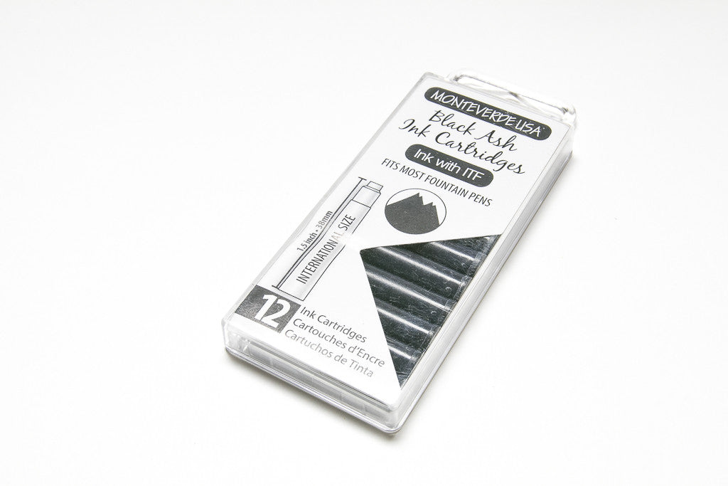 Monteverde, Black Ash, Twelve Ink Cartridges