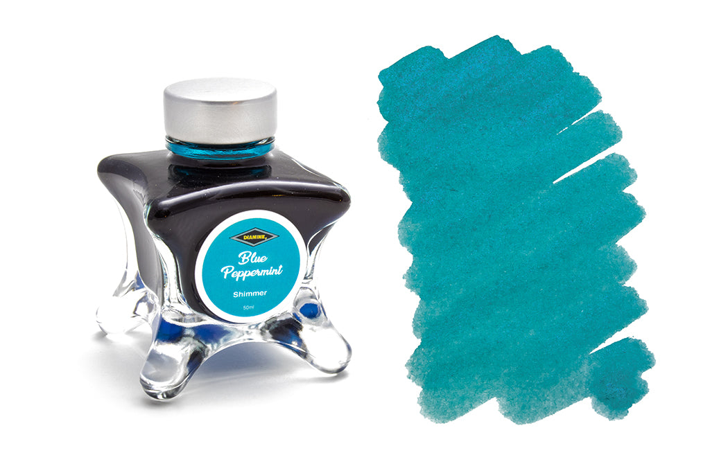 Diamine, Blue Peppermint, Shimmer Fountain Pen Ink, 50ml