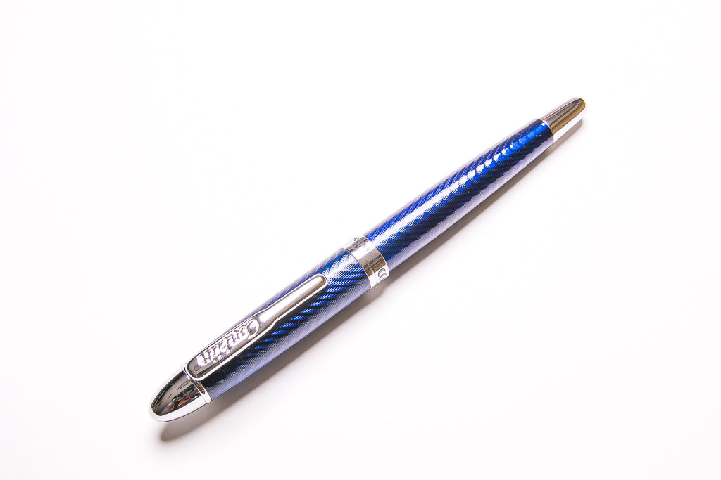 Conklin, Herringbone Fountain Pen, Navy Blue, Posted