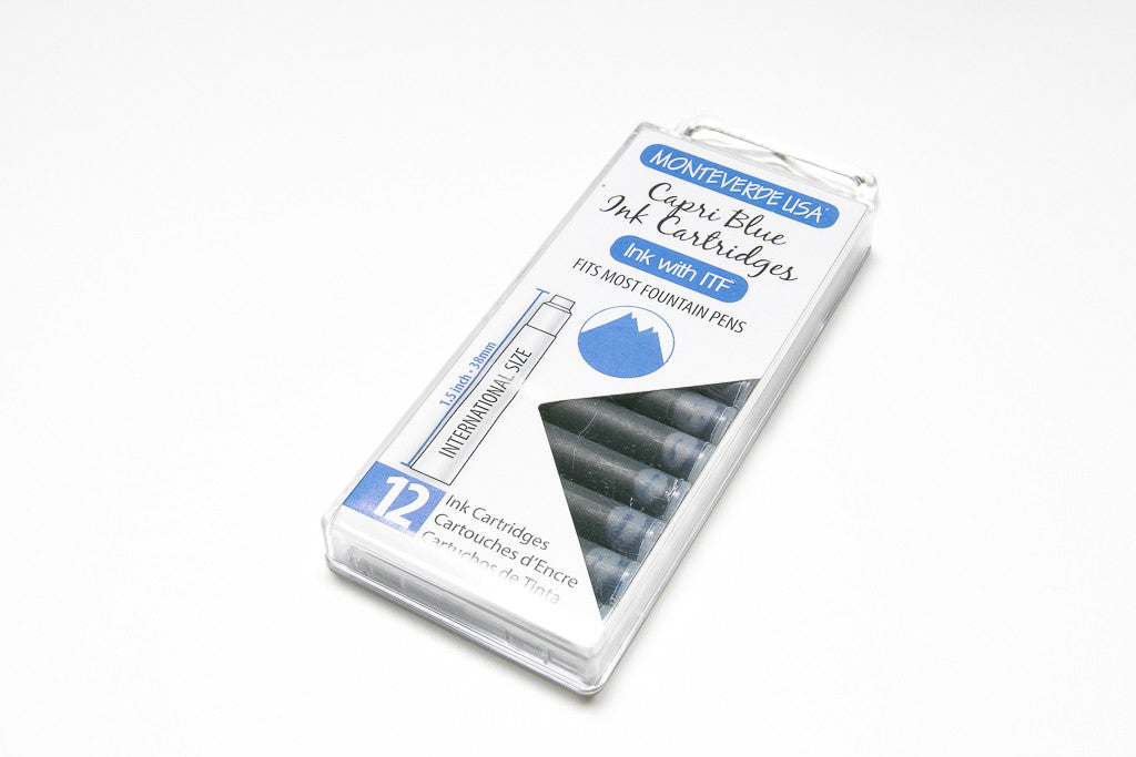 Monteverde, Capri Blue, Twelve Ink Cartridges