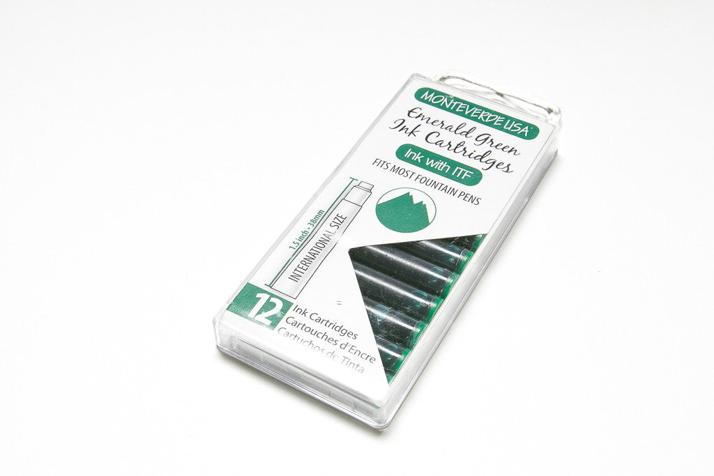 Monteverde, Emerald Green, Twelve Ink Cartridges