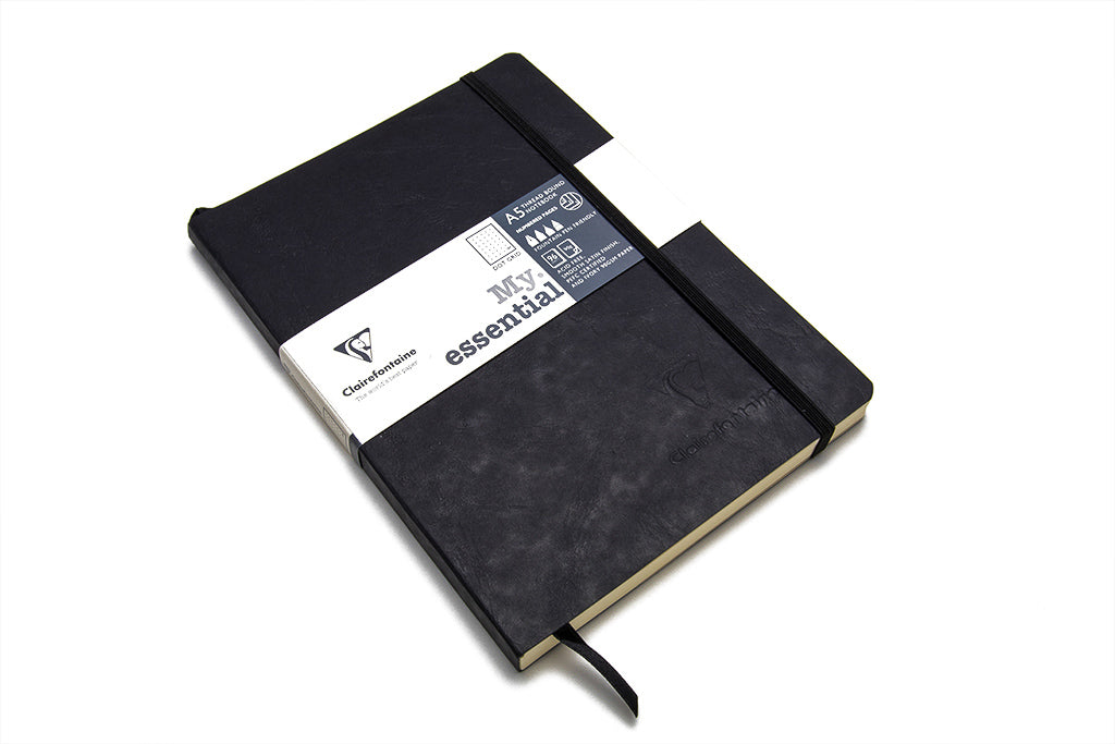 Clairefontaine, My Essential Notebook, Black, A5, 96 Sheets, Dot Grid