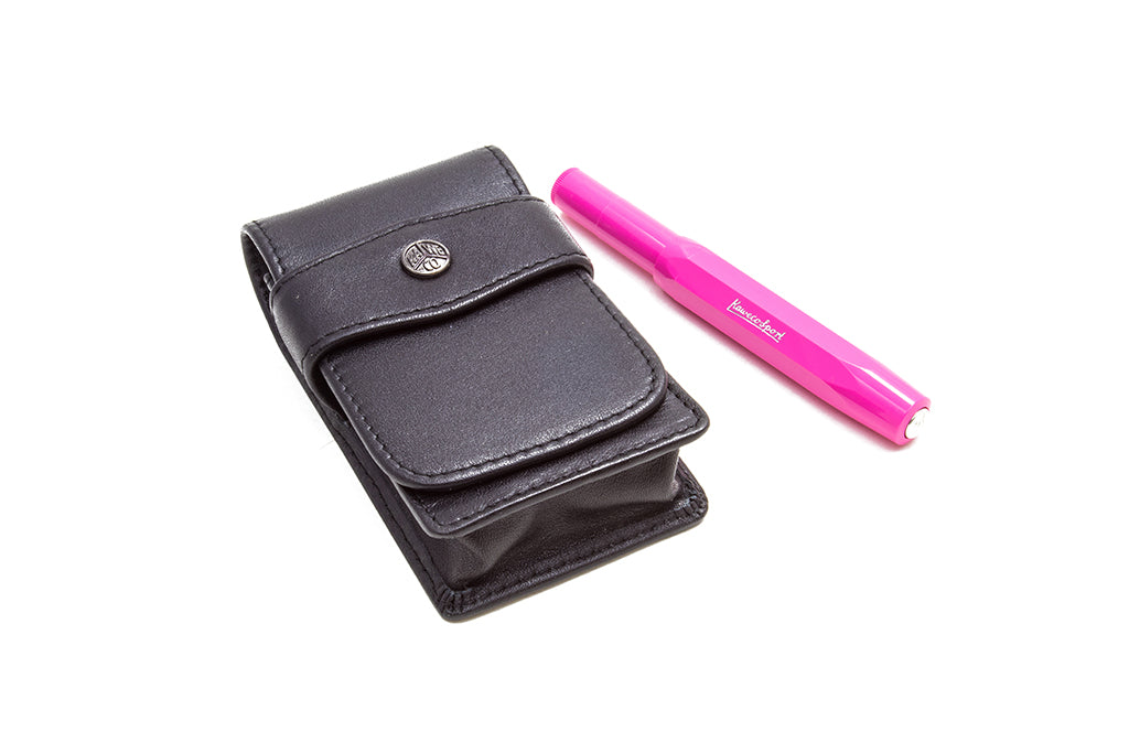 Kaweco Leather Flap Pouch, Sport, Black, Three Pens
