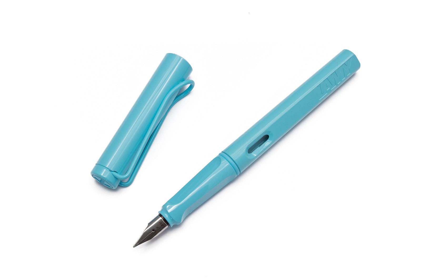 Lamy, Safari, Aqua Sky Fountain Pen, Uncapped