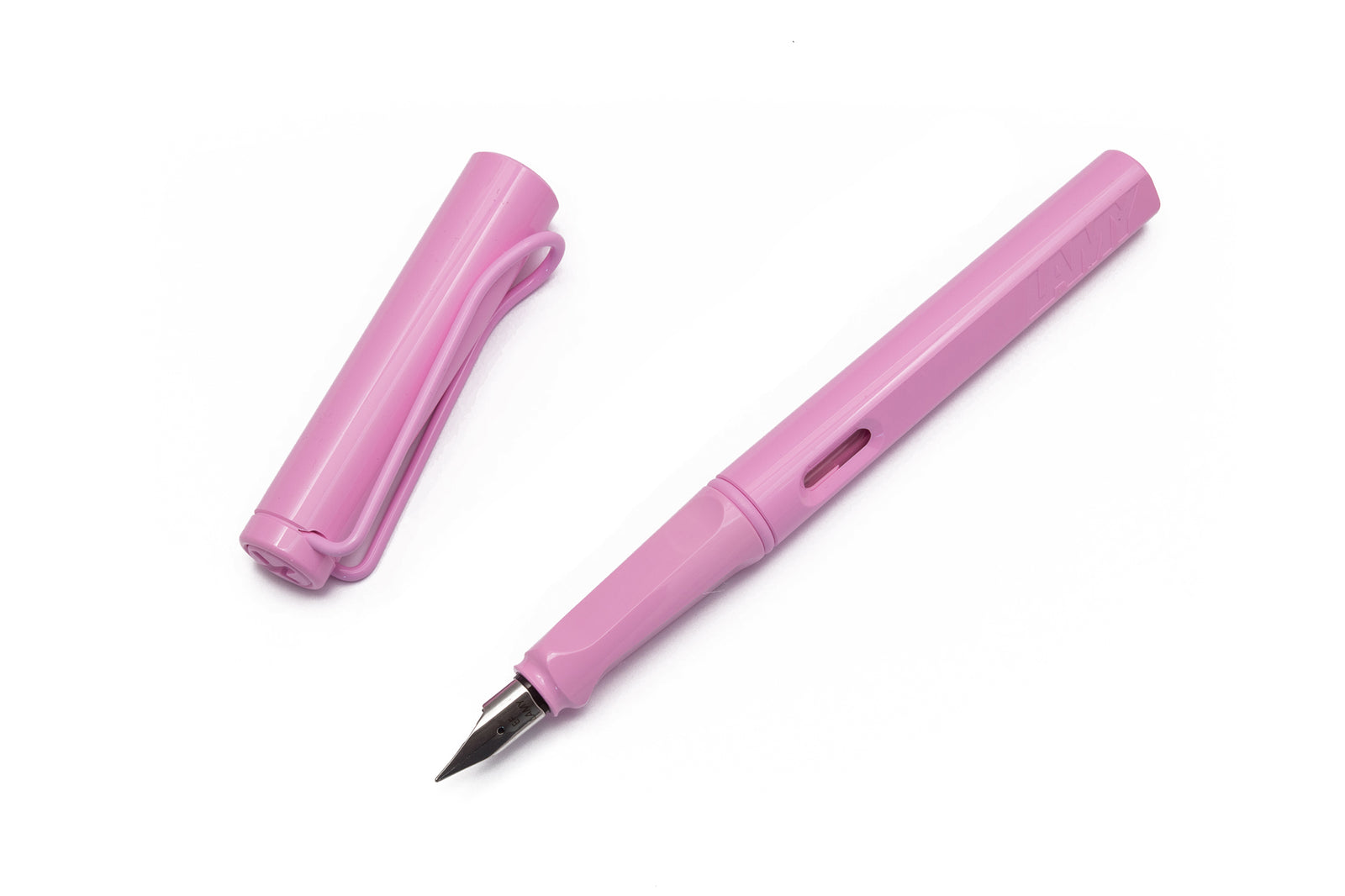 Lamy, Safari, Light Rose Fountain Pen, Uncapped