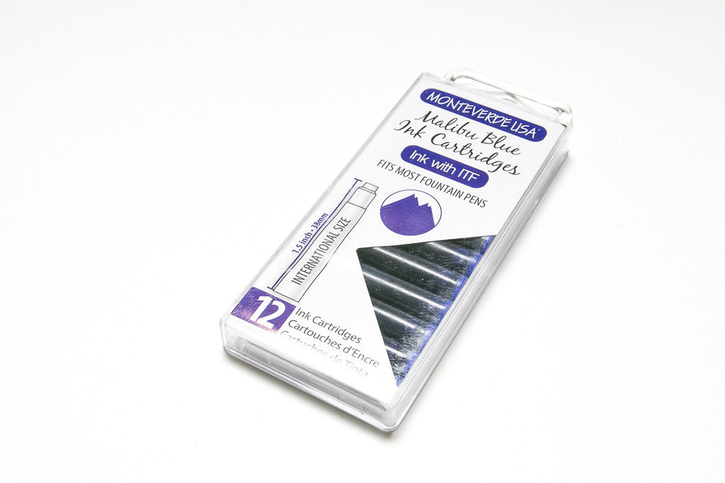 Monteverde, Malibu Blue, Twelve Ink Cartridges