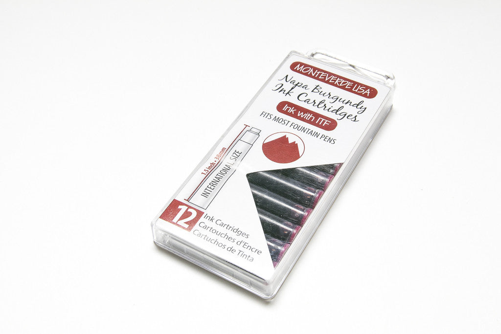 Monteverde, Napa Burgundy, Twelve Ink Cartridges