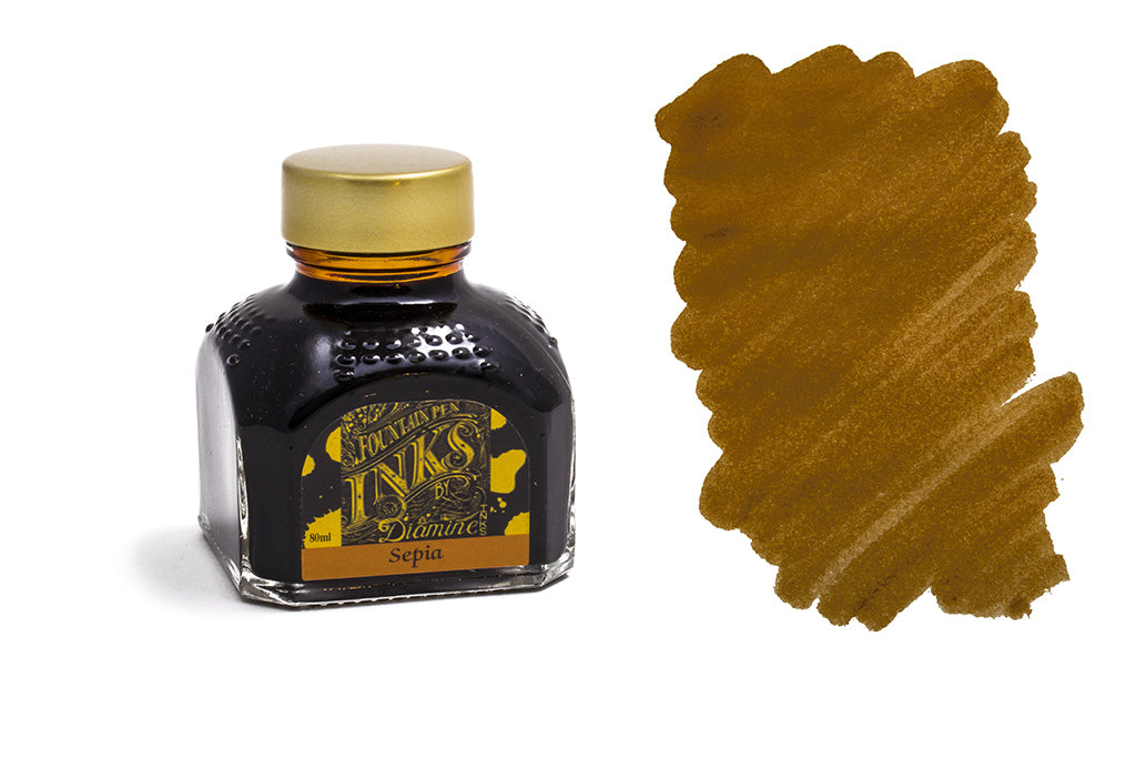 Sepia Ink Color Diamine, Sepia Fountain Pen Ink Sample | Knight's Writing Co. - Knight ...