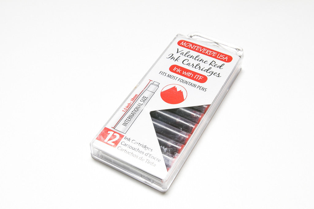 Monteverde, Valentine Red, Twelve Ink Cartridges