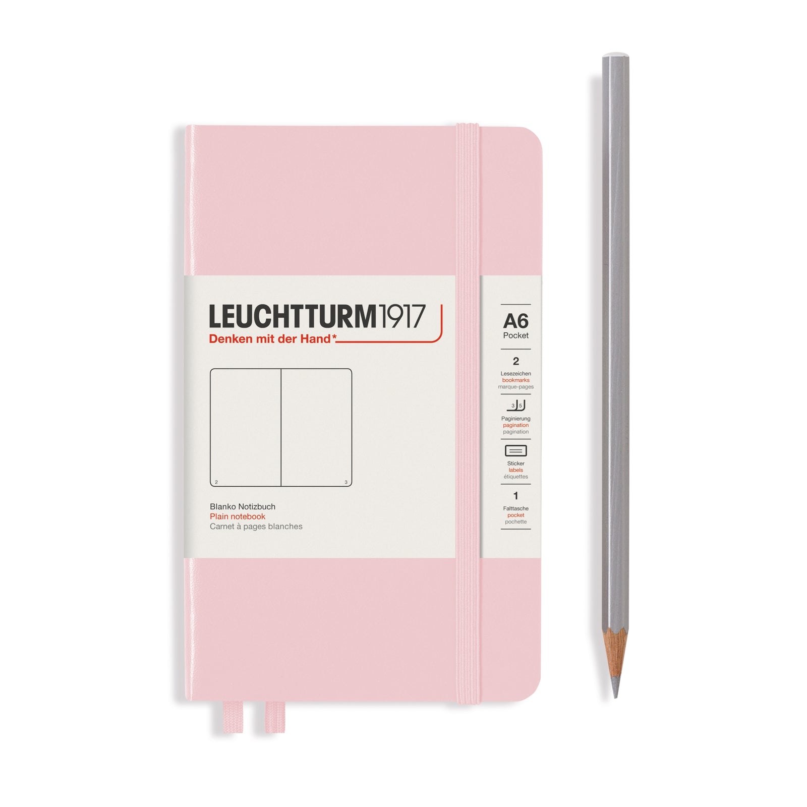 Leuchtturm1917, Hardcover Pocket Notebook, A6, 187 Pages, Powder
